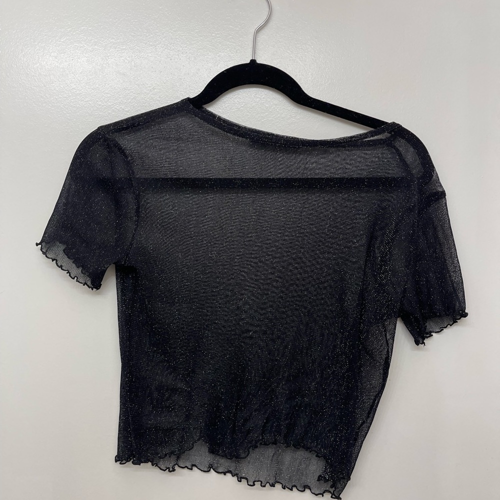Mesh, see-through, sparkly brandy, T shirt, good condition hardly worn